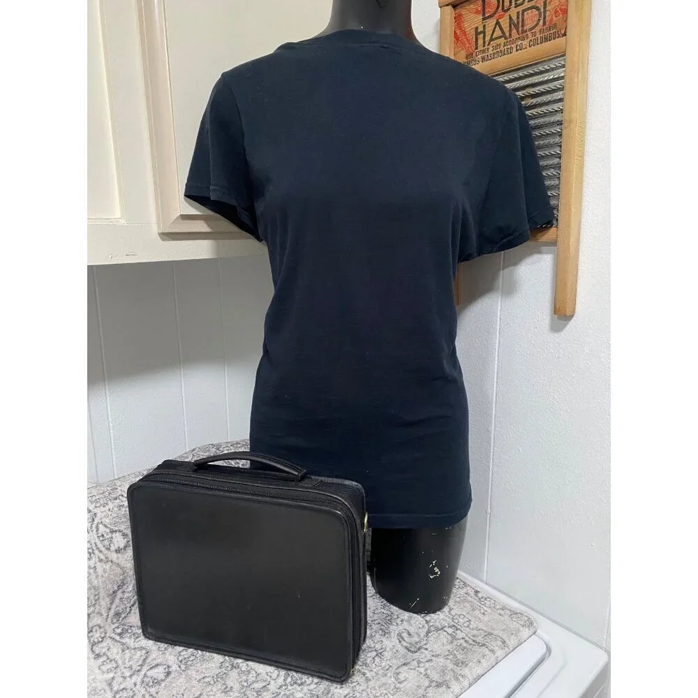 Vintage Coach Leather Nylon Laptop Tablet Case Bag in Black